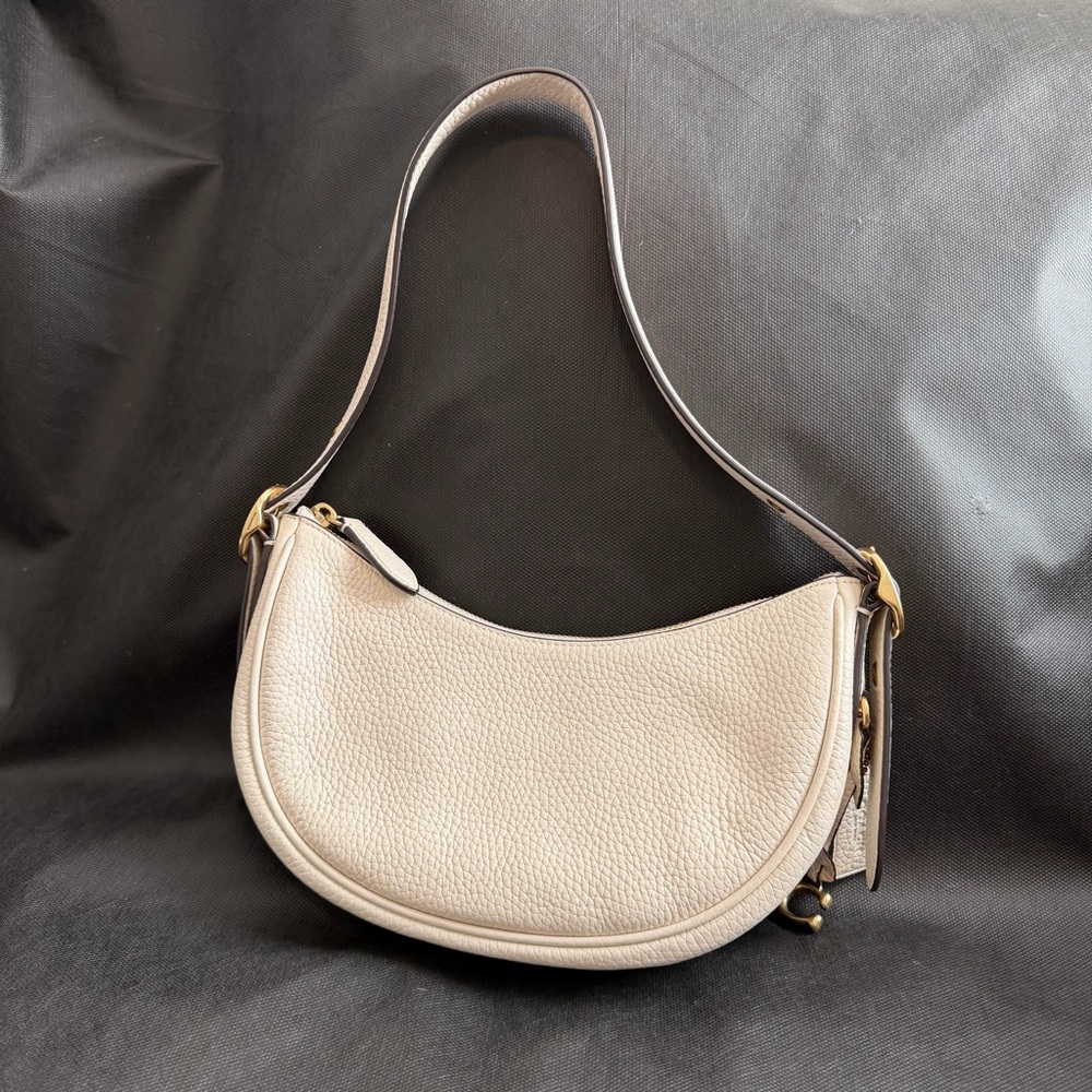 Coach Luna Shoulder Bag in chalk pebbled leather with gold-tone hardware